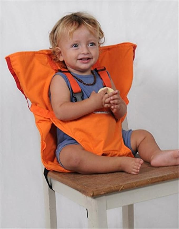 Monvecle Baby Portable Travel Chair Booster Safety Seat Cover Infant Harness Washable Sack Orange