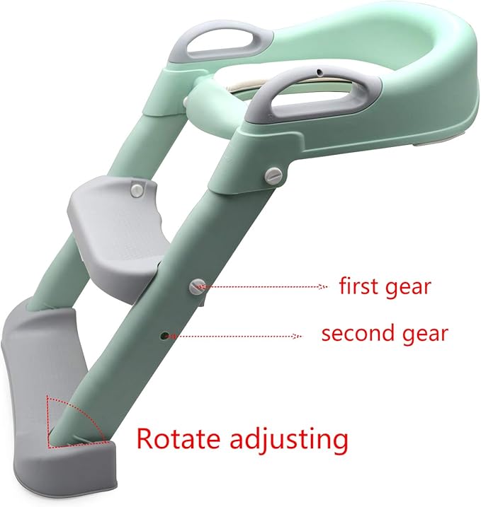 XKMT- Green Toddler Potty Training Seat Ladder Step Toilet Girl Chair Infant Kids Bathroom Trainer [P/N: ET-BABY002-GREEN]
