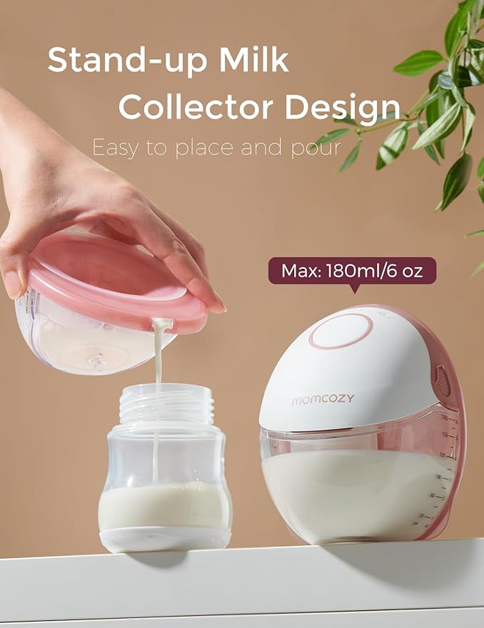 Momcozy Breast Pump Hands Free Mobile Style | M6, Wearable Breastfeeding Electric Breast Pump Ideal Rhythm More Milk, DoubleFit Flange More Fit & Discreet with 3 Modes 9 Levels, 24mm - 2 Pack Cozy Red