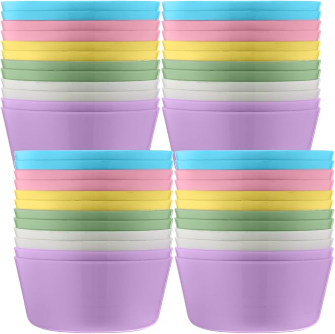 Foaincore Kids Plastic Bowls 10 oz Cereal Snack Microwave Dishwasher Safe Toddler Bowls Kids Colorful Snack Children Salad Dessert Soup Supplies