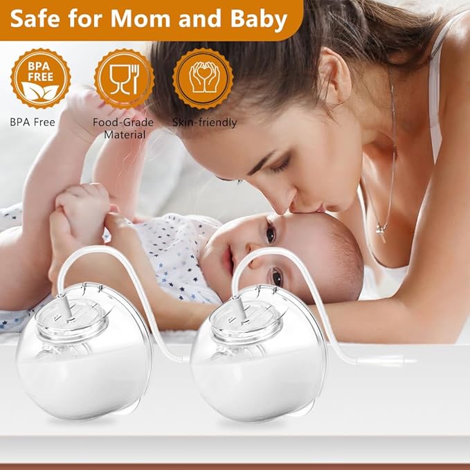 2 Pack CaraCups Wearable Milk Collection for Spectra S1 S2 9 Plus and SG, Wearable Breast Pump Collection Cup Compatible with Spectra/Medela/Lansinoh, 24mm Flange Milk Collector Cup Tubing Parts