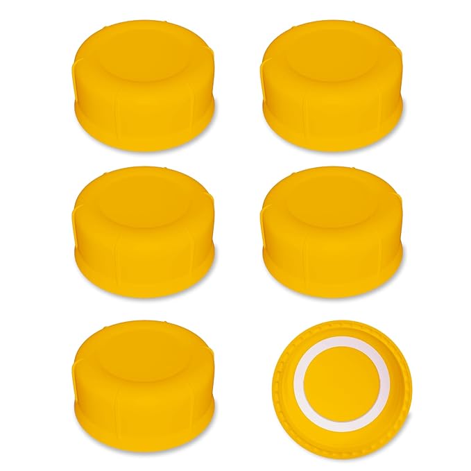 Baby Bottle Caps for Dr Brown Narrow Bottles, Travel Bottle Lids Replacement for Narrow-Neck Bottle, Tight and Leak-Proof, 6PCS, Yellow