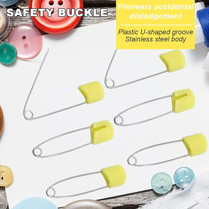 50Pcs 2.2" Plastic Head Nappy Safety Pins