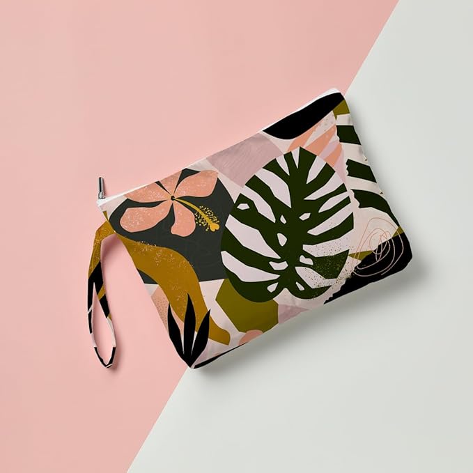 Fokongna Palm leaves Wet Bag Travel Wet Dry Bag Beach Bag Diaper Bag Wet Bag For Swimsuit Travel Makeup Bag Toiletry Bag