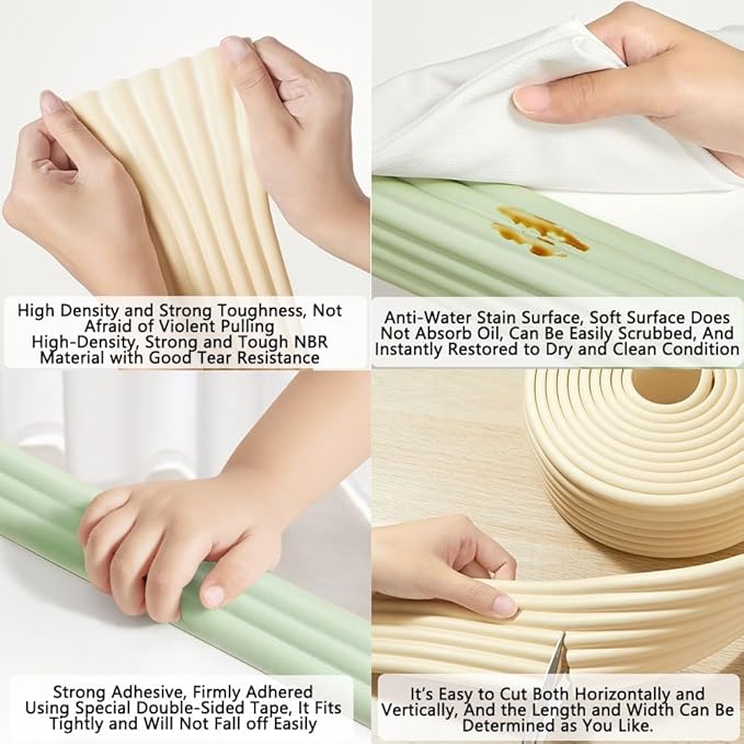 WIGING Foam Safety Strips, L Type Safety Edge Protection Strip, Self-Adhesive Children Anti Collision Strip, Table Corners Cushion Bumper for Furniture Desk Worktop (Color : White, Size : 6m/19.68ft)