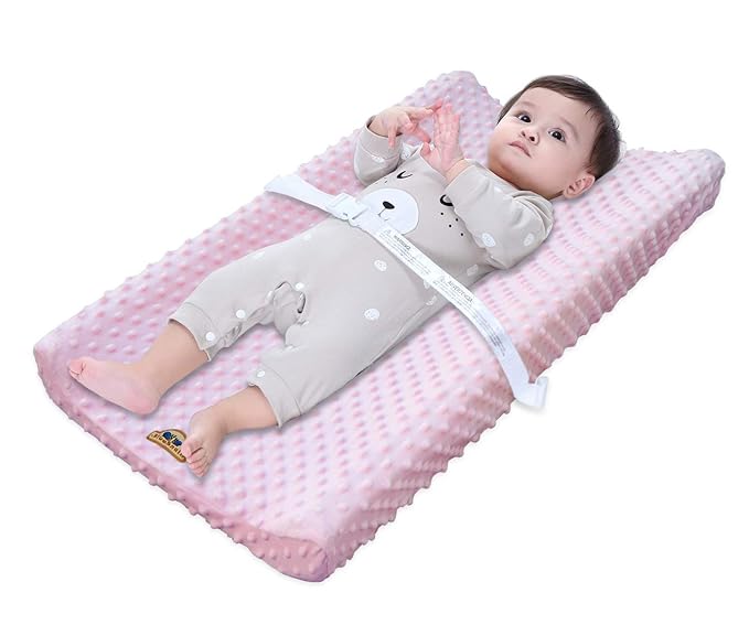 BlueSnail Ultra Soft Minky Dot Changing Pad Cover 2 Pack (Gray+Pink, 2 Pack)