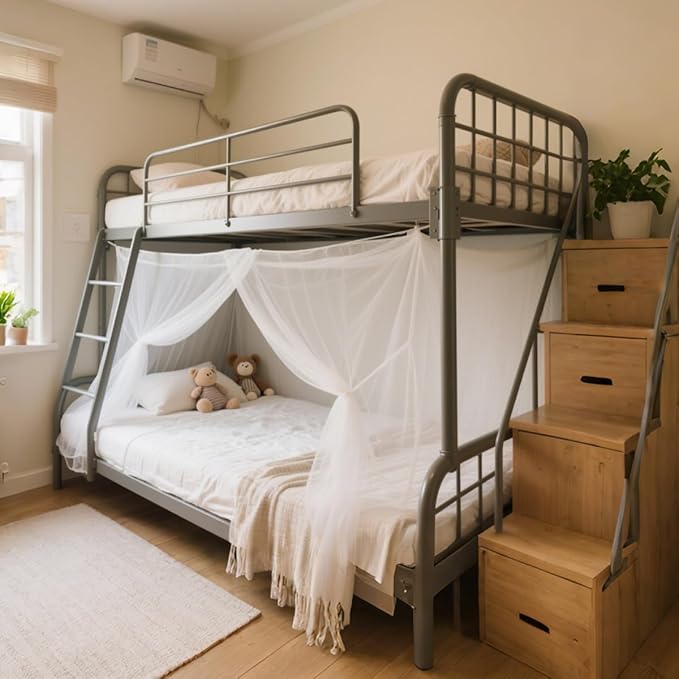 4 Corners Mosquito Net for Bed,White Mosquito Net para Mosquiteros for Bunk Beds,Dorm Twin Bed Canopy,Tight Weave Insect Netting,for Camping Home,Dormitory,Housing Bed Bug Protection(2m*1.5m)