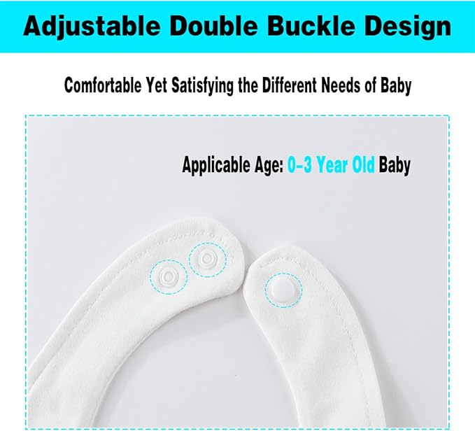 Cute Unisex-Baby Bib, Cotton Adjustable Waterproof Drooler, Birthday Gifts for Girls Boys 0-24 Months
