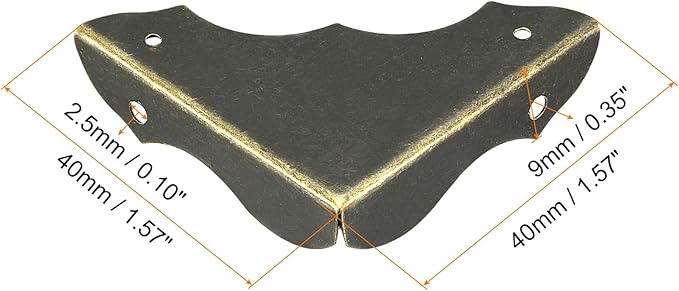 uxcell Metal Desk Corner Protectors Table Edge Cover Guard 40x40x9mm Bronze Tone 16pcs