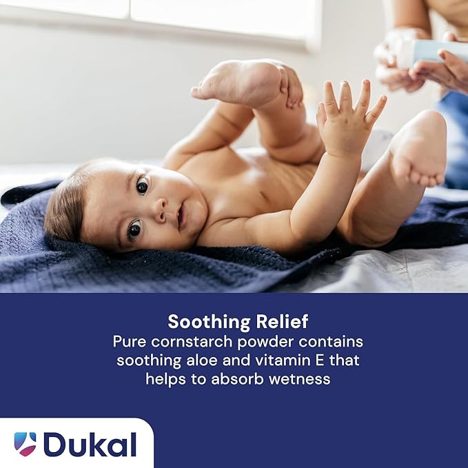 Dukal DawnMist Premium Baby Powder – 14 oz | Talc-Free, Hypoallergenic, with Aloe & Vitamin E | Soothes and Protects Delicate Skin