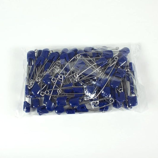 OsoCozy Cloth Diaper Nappy Pins 100 Packs - 100 Stainless Steel Safety Pins with Locking Plastic Heads. Durable, Safe and Cute 2.2 Inches Long (Royal Blue)