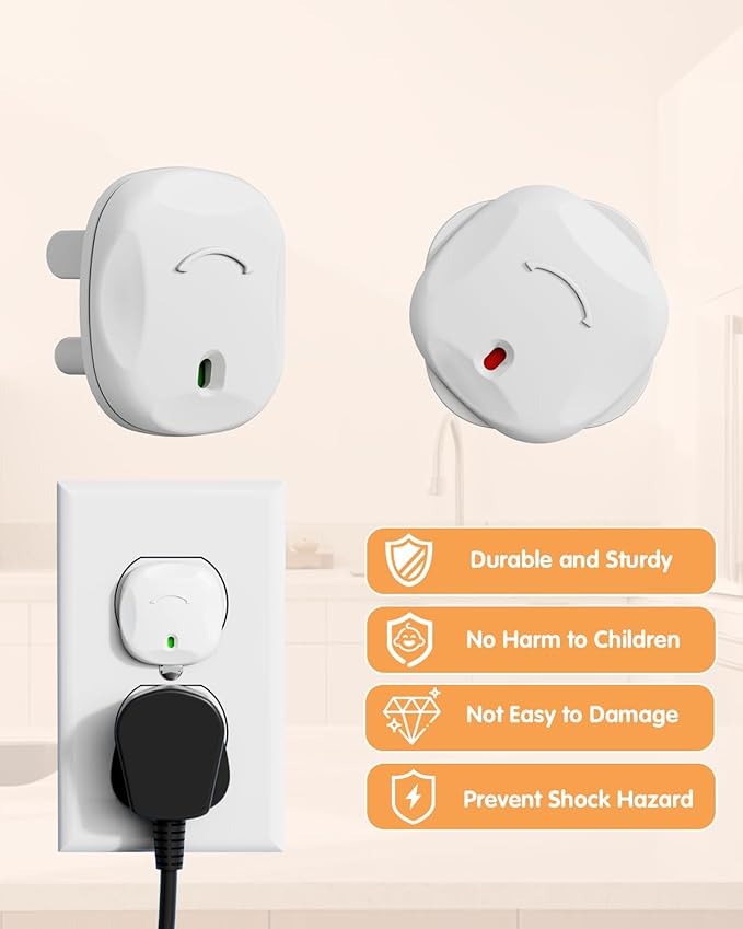 Outlet Covers Baby Proofing, 40 Pack Plug Covers Baby Proofing, Outlet Plug Covers for US 3-Prong to Prevent Electric Shock, Outlet Covers for Home, Office, School, Toddlers & Babies, White
