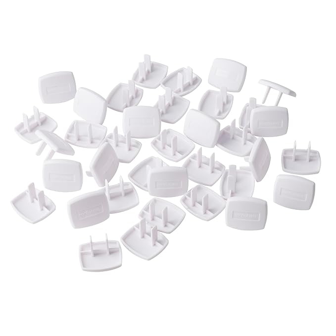Toddleroo by North States Plug Protectors | Fits Two and Three pronged outlets for Quick Coverage in Seconds | Baby proofing with Confidence 36 Count (Pack of 2), Soft White