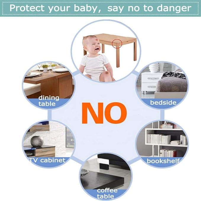 Safety Corner Protectors Guards, 8 pcs Baby Proofing Safety Corner Clear Furniture Table Corner Protection, Kids Soft Table Corner Protectors for Child for Furniture Against Sharp Corners