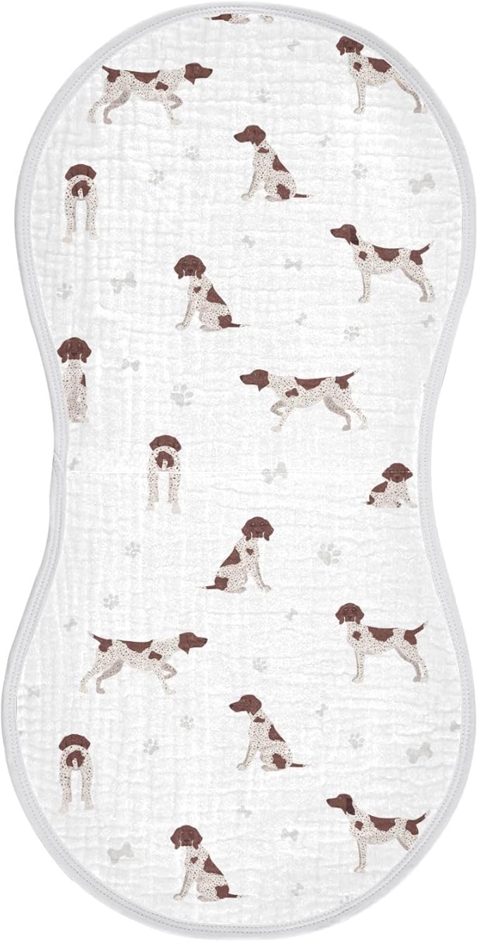 vvfelixl Burp Cloths German Shorthaired Pointer for Baby Boy Girls Baby Washcloths Burp Rags 1 Pack