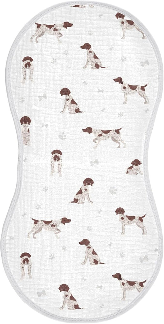 vvfelixl Muslin Burp Cloths German Shorthaired Pointer Baby Washcloths for Baby Girl Boys 2 Pack