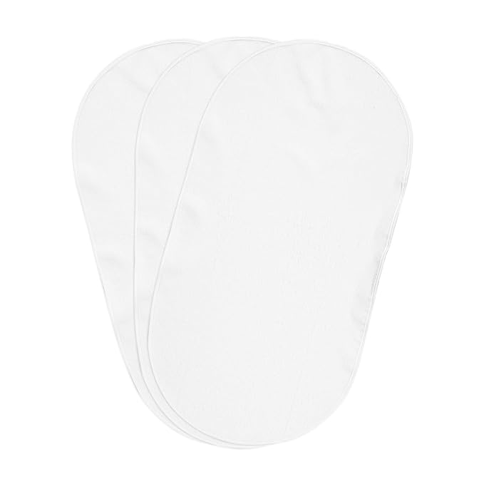 Boppy Changing Pad Liners, Pack of 3, White, Soft Terrycloth with Waterproof Backing Makes Wiggly Diaper Changes Easier and Comfy, for Quicker Cleanup of Changing Pads, Machine Washable and Dryable