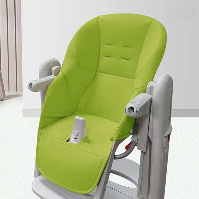 Baby High Chair Cover Replacement | PU Leather Dining Chair Cover with Soft Cushion Seat, Easy to Install High Chair Covers for Baby and Toddler, High Chair Cover Replacement (Green)