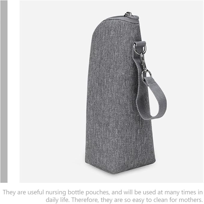 Baby Bottle Cooler Tote Bags Insulated Breastmilk Cooler Bag Bottle Cooler Warmer Bag for Mom Daycare Travel or Back to Work Mom Grey