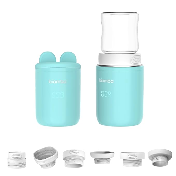 Warm Out Portable Bottle Warmer for Travel - Small & Compact Baby Bottle Warmer On The Go, 4 Heating Temperature - Leak Resistant, Splash Proof Silicone - USB Charging, For All Types of Bottles