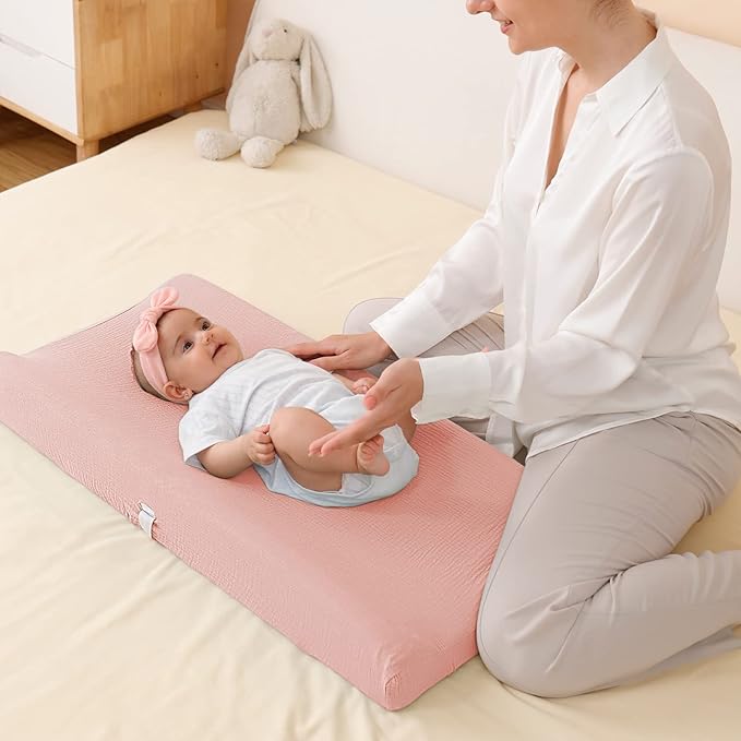 Muslin Changing Pad Cover for Baby Boys Girls, Ultra Soft Breathable Diaper Changing Table Pad Cover, Neutral Fitted Changing Pad Sheets