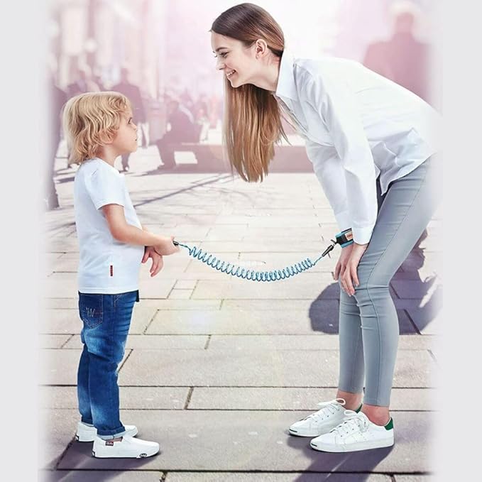 Kids Baby Safety Lock Anti-Lost Night Reflective Harness Rope Wristband Child Leash (Blue)