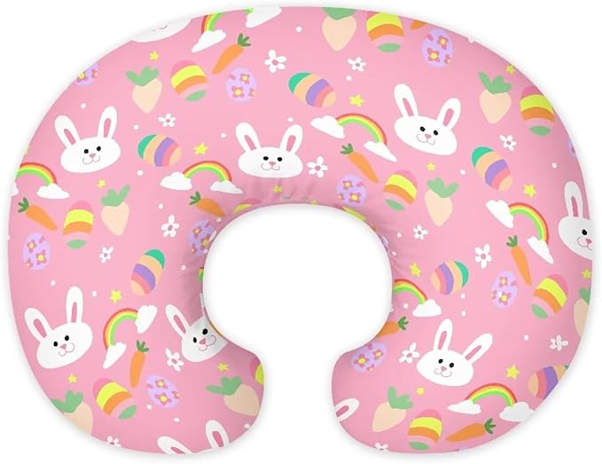 Bunny 2 Nursing Pillow Cases for Newborn Support for Breastfeeding, Bottle Feeding & Bonding Feeding Pillow Cover Stretchy Comfortable Pillow Slipcover Cover Only