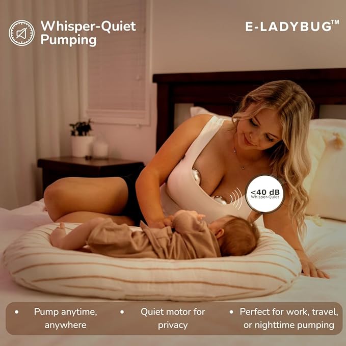 haakaa E-Ladybug Wearable Electric Breast Pump – Ultra-Slim Hands-Free Pump, 3 Modes & 12 Suction Levels, Micro-Vibration Technology, Leakproof 180ml Cup, Quiet in-Bra Design 2-Pack