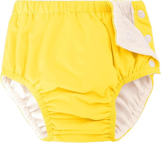 Baby Newborn Reusable Swim Diapers Infant Unisex Washable Swim Diaper Toddler Swimming Diapers Yellow, 3-6 Months