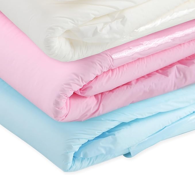 CutiePlusU Adult Diapers Heavy Absorption Dry Surface Disposable All Night-Blue,Pink,White 3 Pieces (Large 37"-47")