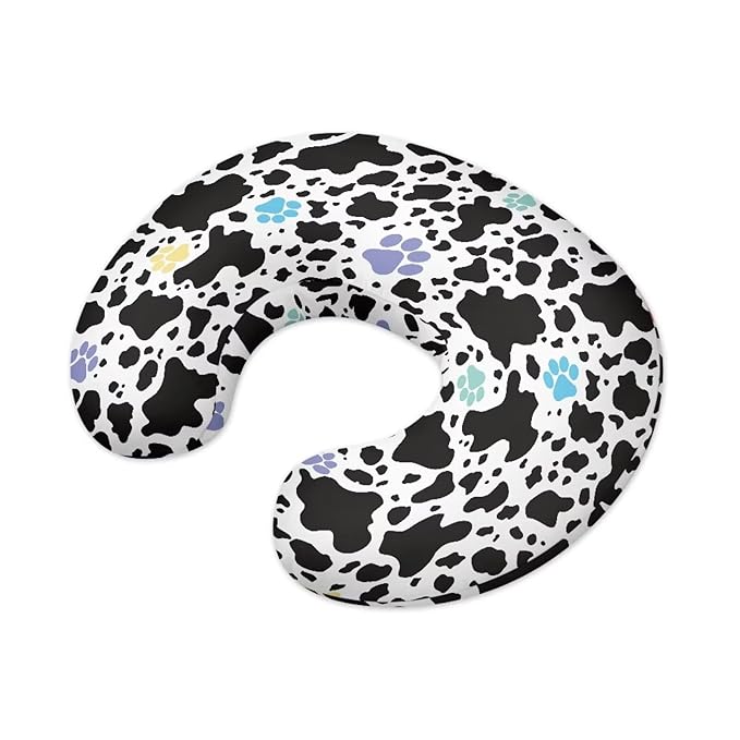 Dog Paws Cow Print Breastfeeding Pillow Slipcover for Baby Boys & Girls Soft Dustproof Newborn Nursing Pillow Case Fit Standard Support Pillow for Bottle Feeding