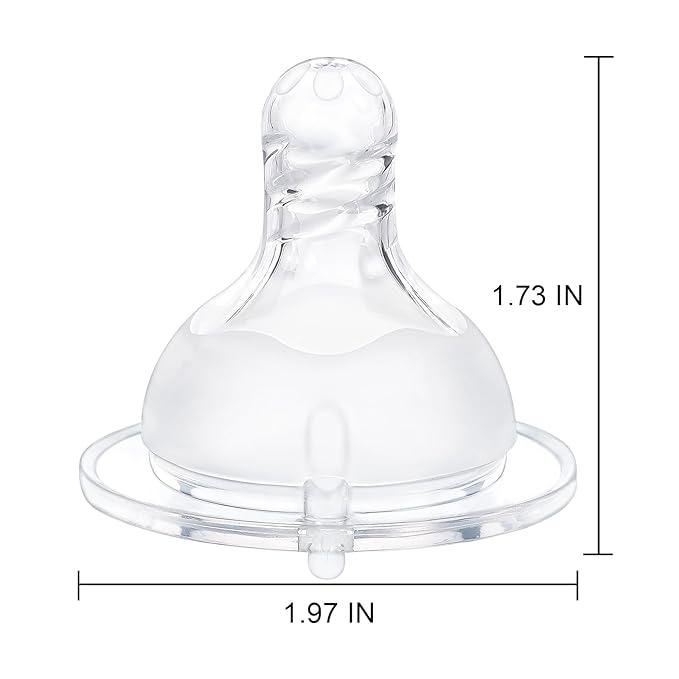 LittleForBig Silicone Soft Touch Adult Bottle Nipples Replacement Teat Compatible with LittleForBig Bottles - Spiral Texture 3-Pack