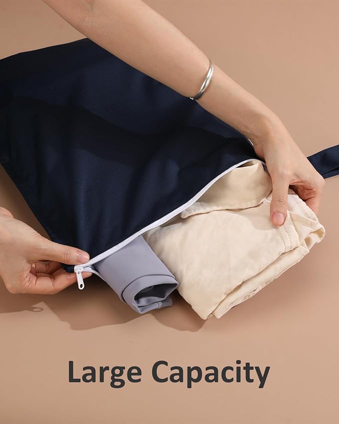 Waterproof Wet Dry Bag 2 Pack for Travel, Baby Cloth Diapers, Swimsuit, Pump Parts, Pool, Gym Clothes, Toiletry, Strap to Stroller, Daycare,Food Storage and Wet Clothes 2UP02