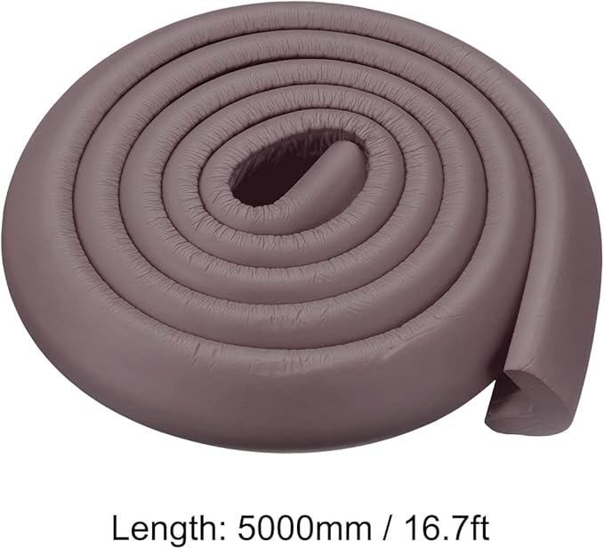 uxcell Corner Guards Edge Protectors 16.4ft(5M), Foam Safety Bumper L Shape for Furniture Corner Table Edge Guard, Brown