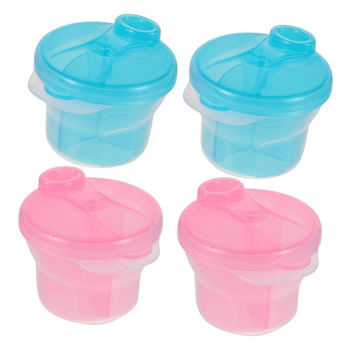 4pcs Rotating Dispensers Powder Containers Compact Storage for Travel Capacity Safe Easy to Clean for Powder and Snacks