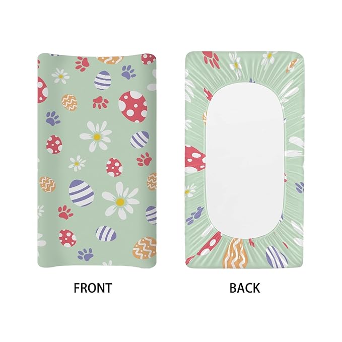 Easter Egg Daisy Boy Girl Baby Changing Pad Cover Infant Newborn Changing Table Cover Soft Diaper Table Change Mat Sheet Cover Green Easter Day