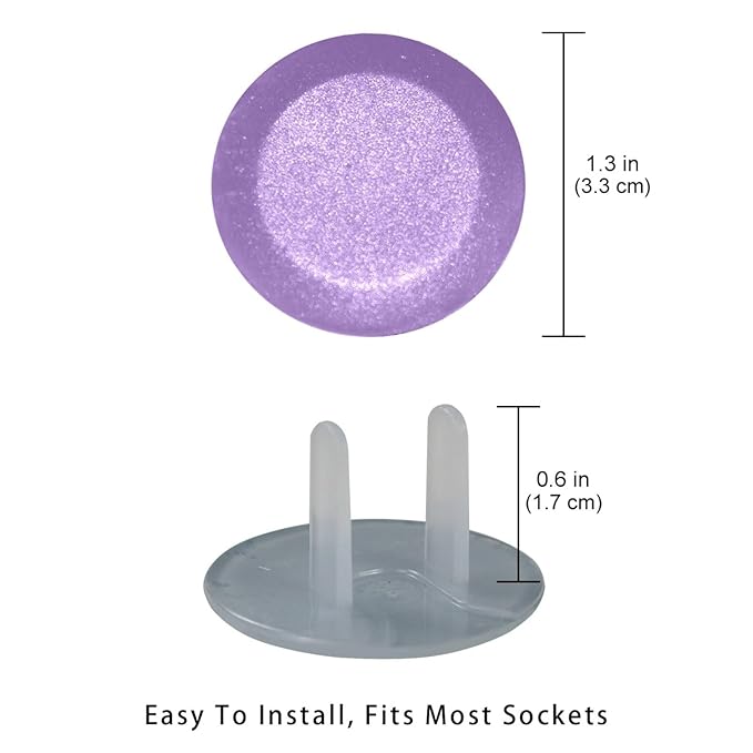 Baby Safety Outlet Plug Electrical Socket Covers, Pure Purple Color