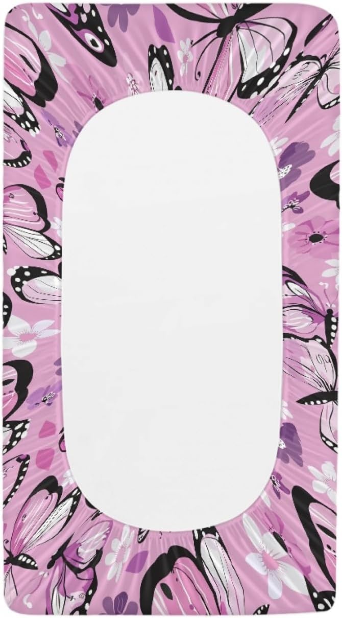 Changing Pad Covers for Boys Girls, Butterfly Diaper Changing Table Pad Cover Soft Breathable Changing Mat Cover for 32''x16 Cute Birthday Gifts for Baby