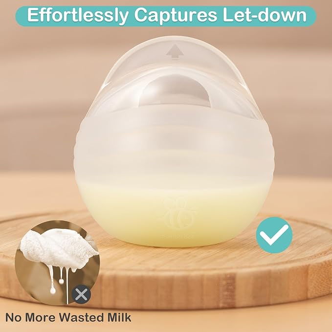 BumbleBee Wearable Milk Collector | Hands-Free, Kick-Proof, Portable Silicone Milk Saver for Breastfeeding Moms | Discreet, Comfortable - 3oz/90ml, 1 Count
