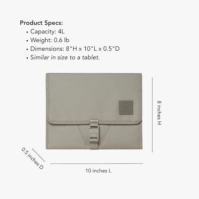 Huhu Baby Changing Wallet – Compact, Portable Diaper Changing Pad for Travel – Easy to Clean, Foldable Changing Mat – Must Have Diaper Bag Accessory for New Parents (Daybreak Taupe)