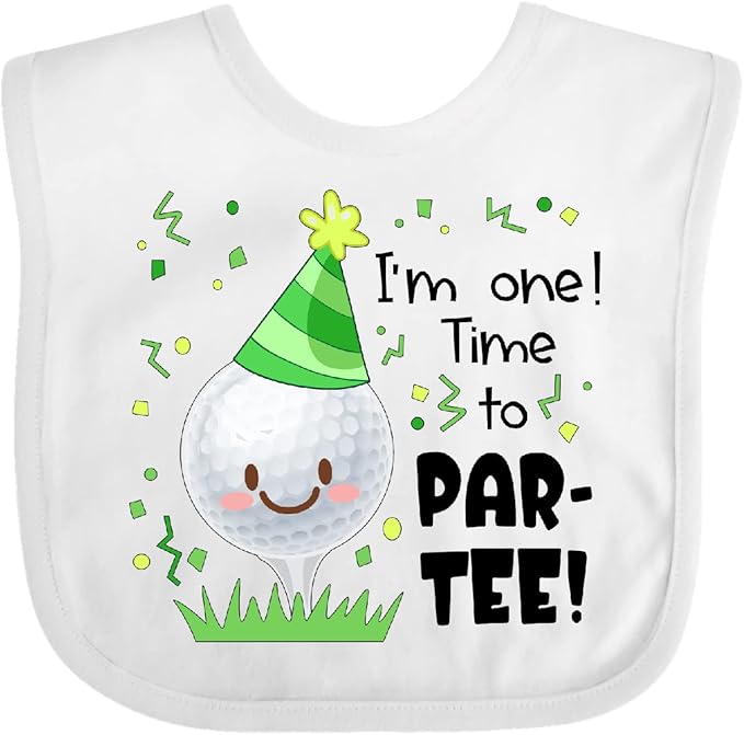 inktastic I'm 1 Time To Par-Tee Golf First Birthday Baby Bib