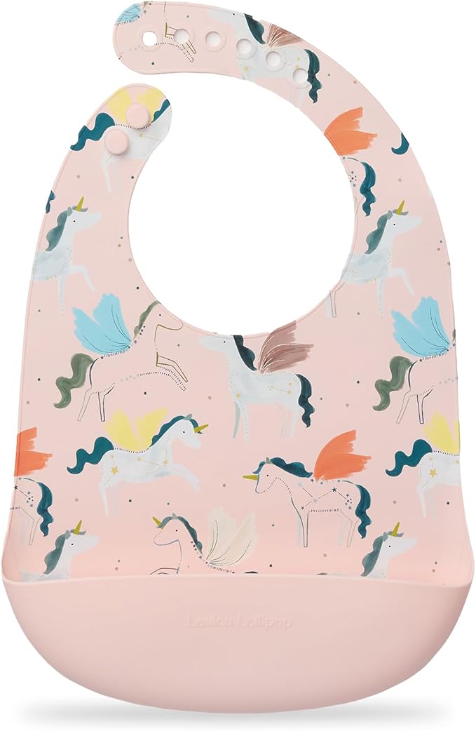 Loulou Lollipop Soft, Waterproof Silicone Feeding Bib for Babies and Toddlers