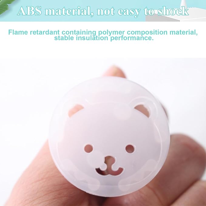 Fielect Outlet Plugs Covers 30Pcs Childproof Outlet Covers Protectors EU Electric Socket Cover Electrical Protector 2-Pin Transparent
