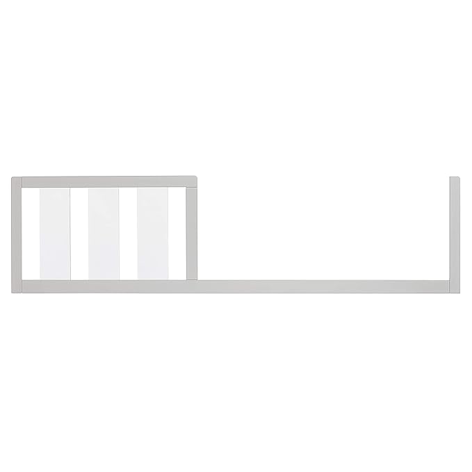 Evolur Acrylic Millennium 4 in 1 Convertible Crib Toddler Rail I Easily Coverts to Toddler Bed & I Acrylic Slats, Pebble Grey (702AC-PG)