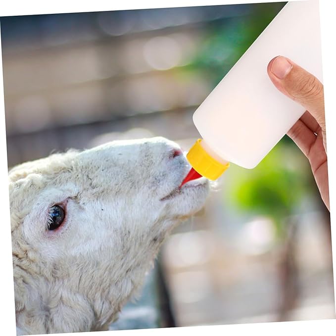 2sets Multifunctional Lamb Feeding Bottles Durable Milk Feeding Bottles for Newborn Animals Portable Design for Farm Use for Sheep Calves and Piglets Replaceable Feeder