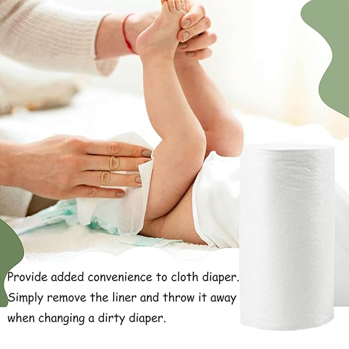 ALVABABY Diaper Liner for Baby Cloth Diapers 11.8x7.1 Inch Natural Soft Disposable Diaper Liners Fragrance Free Chlorine Free 100 Sheets
