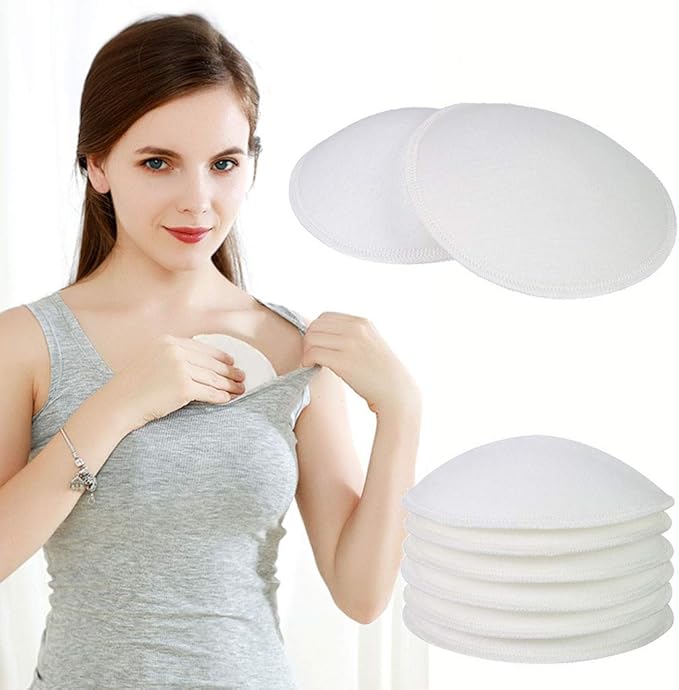 4pcs Breast Pads Absorbency Soft Breathable Organic Cotton Pads for Anti-overflow Breast Pads Nursing Accessories Cotton, app.11cm/4.33in, As Pic Shows