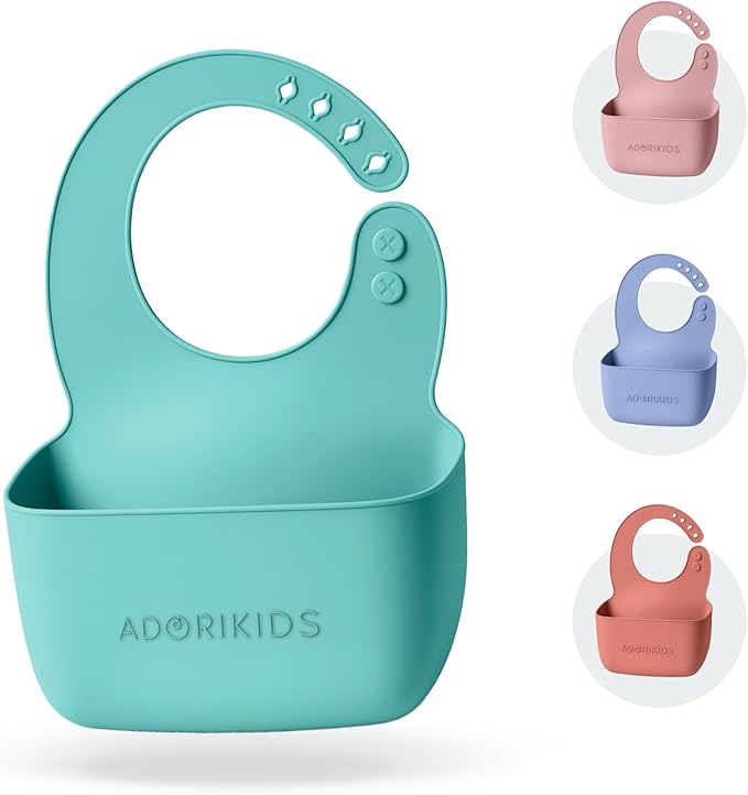 RideBib Silicone Vomit Bib with Extra-Deep Pocket for Motion Sickness Relief During Travel. Patent Pending