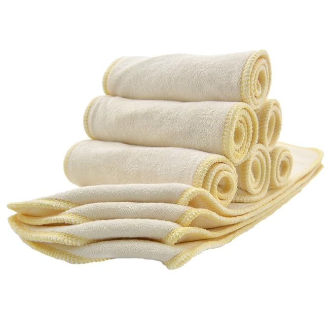 ALVABABY 12PCS Cloth Diaper Inserts/Reusable Washable 3-Layers Super Soft Inserts for Cloth Diapers Covers 12X