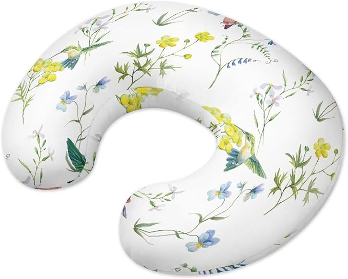 Nursing Pillow Cover Breastfeeding Pillow Slipcover, Birdie,Nursing Pillow Case for Newborn Boys Girls, Soft Fabric Fits Snug On Infant, Washable & Breathable